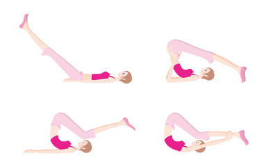 ヨガをする女性のイラスト