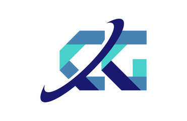 CG Ellipse Swoosh Ribbon Letter Logo 