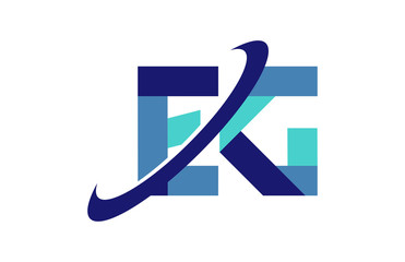 EG Ellipse Swoosh Ribbon Letter Logo 