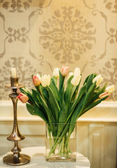 Floral bouquet and candles