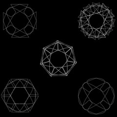 Holiday patterns of stars of snowflakes and flowers for gifts