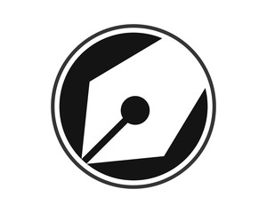 fountain pen silhouette stationery quill ink script image vector icon