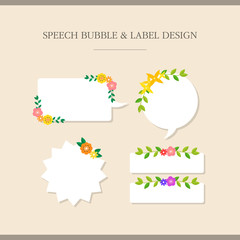 speech bubble and label design