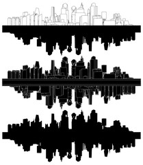 Obraz premium Modern Urban City Of Skyscrapers Vector Landscape View