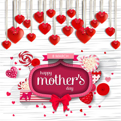 Mothers Day greeting card. Happy Mothers Day design in trendy style. Mothers Day typography. Vintage design, graphics.