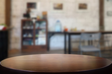 Empty wooden table and room interior decoration background, product montage display, window background