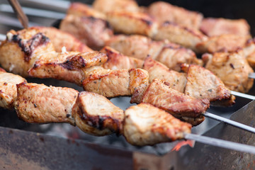 shish kebab close up