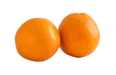Two orange isolated on a white background with clipping path.