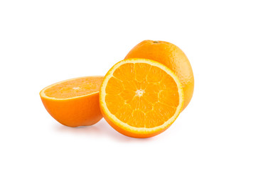 Orang slice isolate on a white background with clipping path.