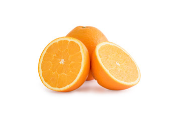 Orang slice isolate on a white background with clipping path.