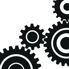 four pieces gears set icon on background. Vector illustration