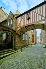 Beautiful stone house in Saint-Malo, France. Saint-Malo is a walled port city in Brittany...