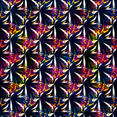 Bright abstract geometric seamless pattern in graffiti style. Quality vector illustration for your design