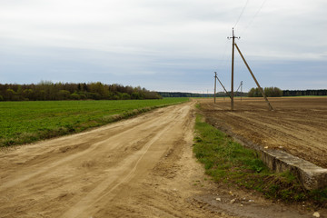 Rural road in Belarus