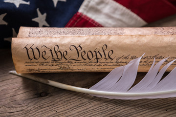 US Constitution on a Flag