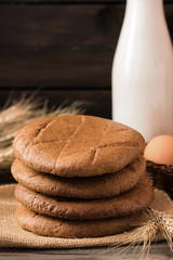 Rye cakes in the rustic style