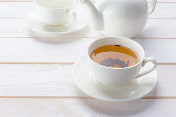 tea on the wooden table