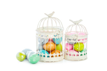 easter eggs isolated on white