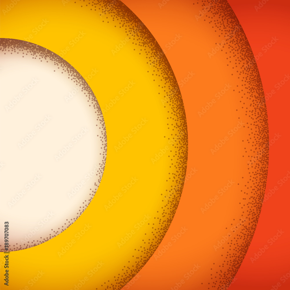 Poster abstract background with retro layers and dotted shadow