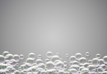 Soap bubbles abstract background with rainbow colored airy foam