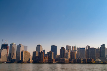 Fototapeta na wymiar Lower Manhattan from the Hudson River