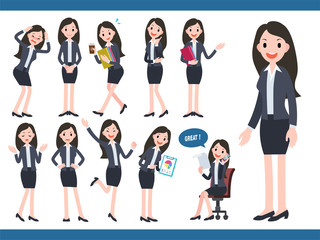 Obraz premium Businesswoman character collection