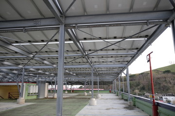 parking mall covered with solar panels