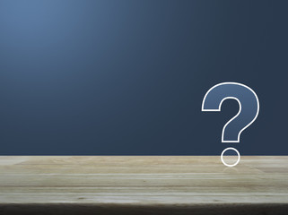 Question mark sign icon over light gradient blue background, Customer support concept