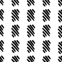 Black and White Seamless Ethnic Pattern. Vintage, Grunge, Abstract Tribal Background for Textile Design, Wallpaper, Surface Textures, Wrapping Paper