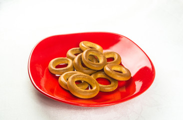 small bagels on a white background