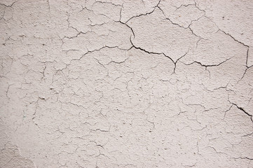 Obraz premium cracked plaster of pale grey similar to the cracked earth in the desert
