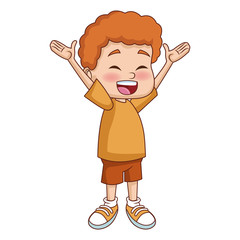 Fototapeta premium Cute school boy cartoon icon vector illustration graphic design