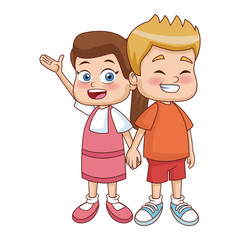 Little school kids cartoon icon vector illustration graphic design