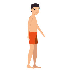 Fototapeta premium young man in swimsuit character