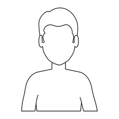 young man shirtless character