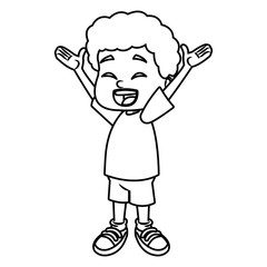 Cute school boy cartoon icon vector illustration graphic design