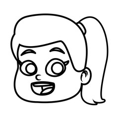 Obraz premium Cute girl face cartoon icon vector illustration graphic design