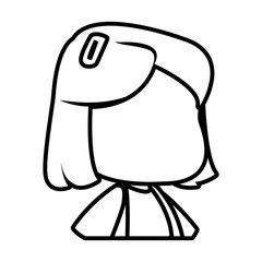 Faceless girl cartoon icon vector illustration graphic design