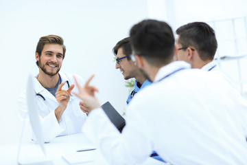 group of doctors at a working meeting