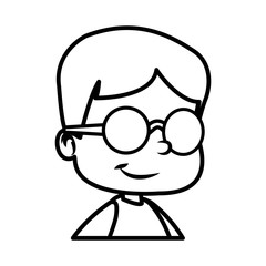 School boy with glasses icon vector illustration graphic design