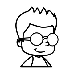 School boy with glasses icon vector illustration graphic design