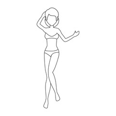 young woman in swimsuit