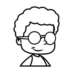 School boy with glasses icon vector illustration graphic design