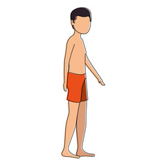 Fototapeta premium young man in swimsuit character