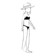 young woman in swimsuit