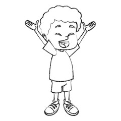 Cute school boy cartoon icon vector illustration graphic design