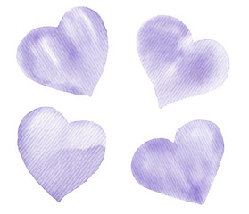 Watercolor valentine illustrations isolated on white. Wreath,pigeons,envelopes,bottle,hearts for romantic,wedding,valentines day design