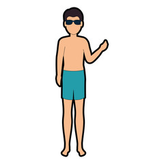 Fototapeta premium young man in swimsuit character