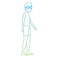 young man in swimsuit character