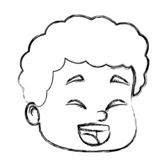 Cute boy face cartoon icon vector illustration graphic design